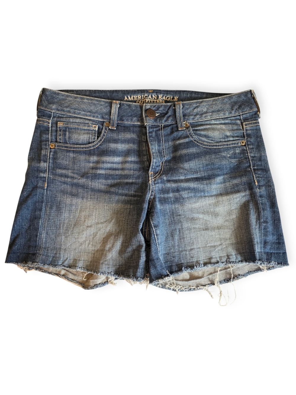 American Eagle Denim Shorts – Stretch Cutoff – Medium Wash – Size 10